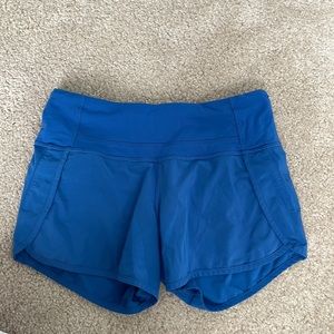 Blue lululemon running shorts